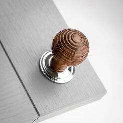 Beehive & Chrome Cabinet Knobs 12 Beehive & Chrome Cabinet Knobs -Doorway Designs Store 210504WdnCab Crm02 MdyImg