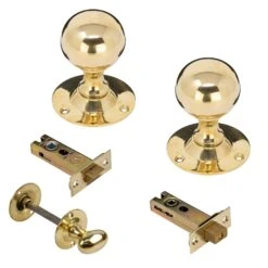 Round Brass Door Knobs -Doorway Designs Store 3InchBathroom