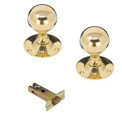 Round Brass Door Knobs -Doorway Designs Store 3InchLatch