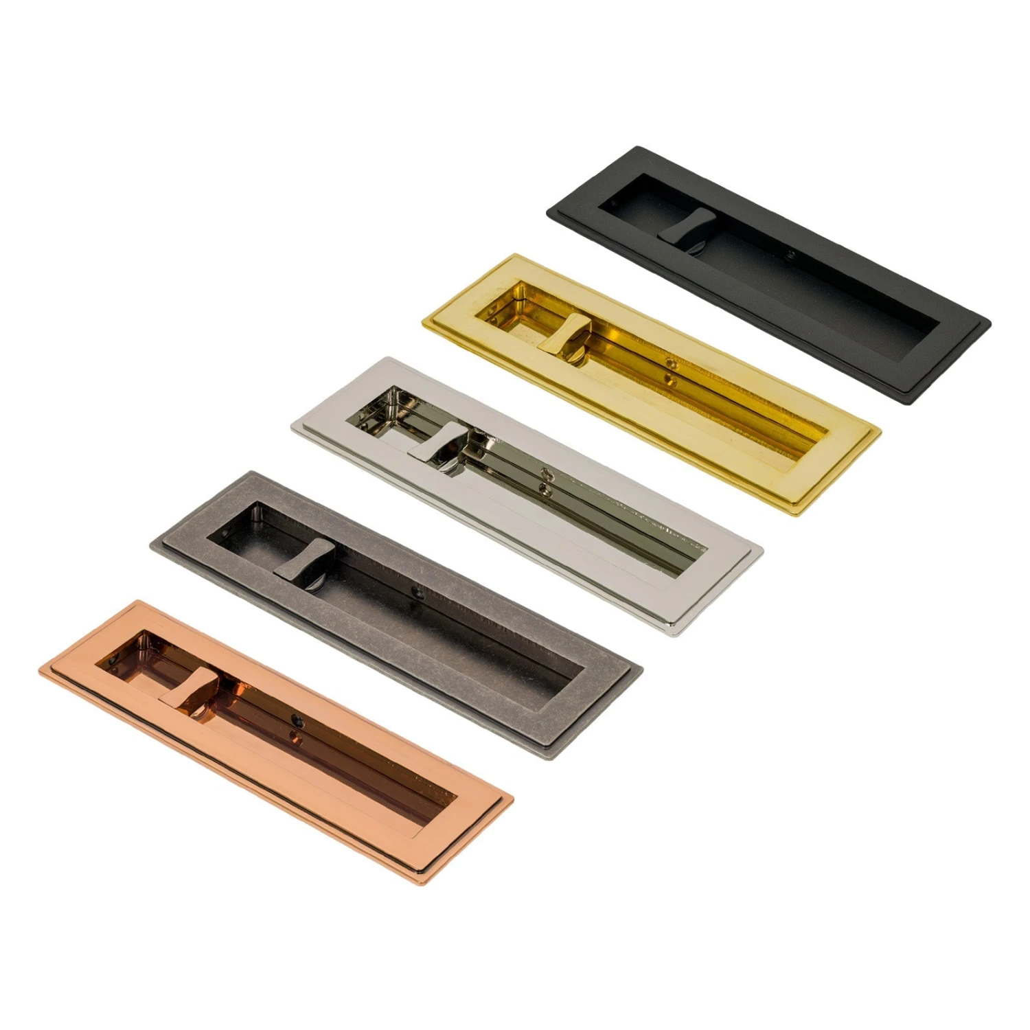 Art Deco Rectangular Flush Pull - Privacy Set 1 Art Deco Rectangular Flush Pull - Privacy Set