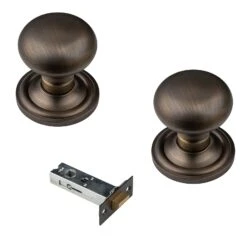 Mushroom Door Knobs Old English Collection -Doorway Designs Store BronzeMushroom3InchLatchcopy