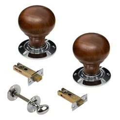 Bun Door Knobs Rosewood & Ebonised -Doorway Designs Store BunRosewoodChromeBathroomSet 7e0240ad fa44 4213 9e5a ad3351feb51a