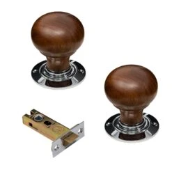 Bun Door Knobs Rosewood & Ebonised -Doorway Designs Store BunRosewoodChromeLatchSet3Inch 849034a7 7053 42d5 a449 5f5bd0217382