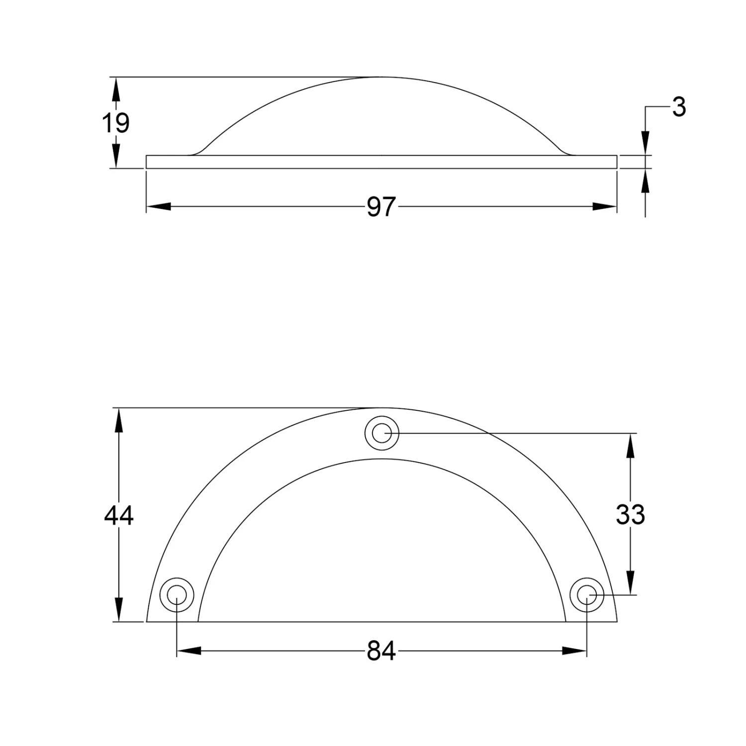 Traditional Drawer Cup Pulls 3 Traditional Drawer Cup Pulls - Image 3