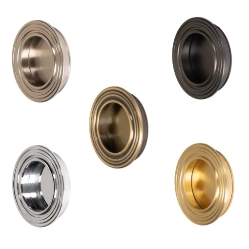 Round Reeded Flush Pull