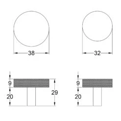 Disc Knurled Cabinet Knobs 19 Disc Knurled Cabinet Knobs -Doorway Designs Store C3884JPEG