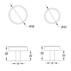 Stepped Disc Cabinet Knobs -Doorway Designs Store C3952 32 38