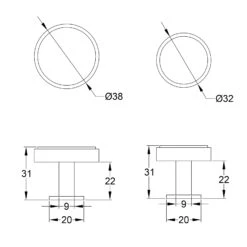 Stepped Disc Cabinet Knobs On Rose -Doorway Designs Store C3954 32 38