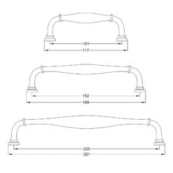 Henley Traditional Pull Handles 22 Henley Traditional Pull Handles -Doorway Designs Store C3960 120 150 203