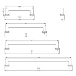 Square Vintage Pull Handles 22 Square Vintage Pull Handles -Doorway Designs Store C3964 101 152 203 254
