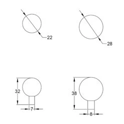 Sphere Cabinet Knobs -Doorway Designs Store C8323 22 28