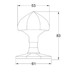 Octagonal Centre Door Knob 11 Octagonal Centre Door Knob -Doorway Designs Store CentreDoorKnobJPEGUK V880