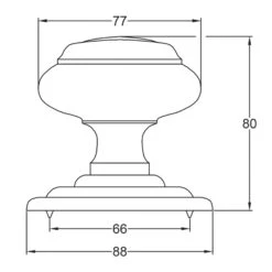 Ringed Centre Door Knob -Doorway Designs Store CentreDoorKnobUK V905