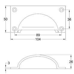 Cup Handles -Doorway Designs Store CupHandle102mm