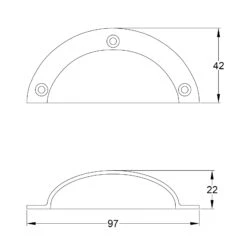 Hammered Kitchen Cup Handle -Doorway Designs Store CupHandleCUP500