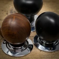 Bun Door Knobs Rosewood & Ebonised -Doorway Designs Store DSC 2755
