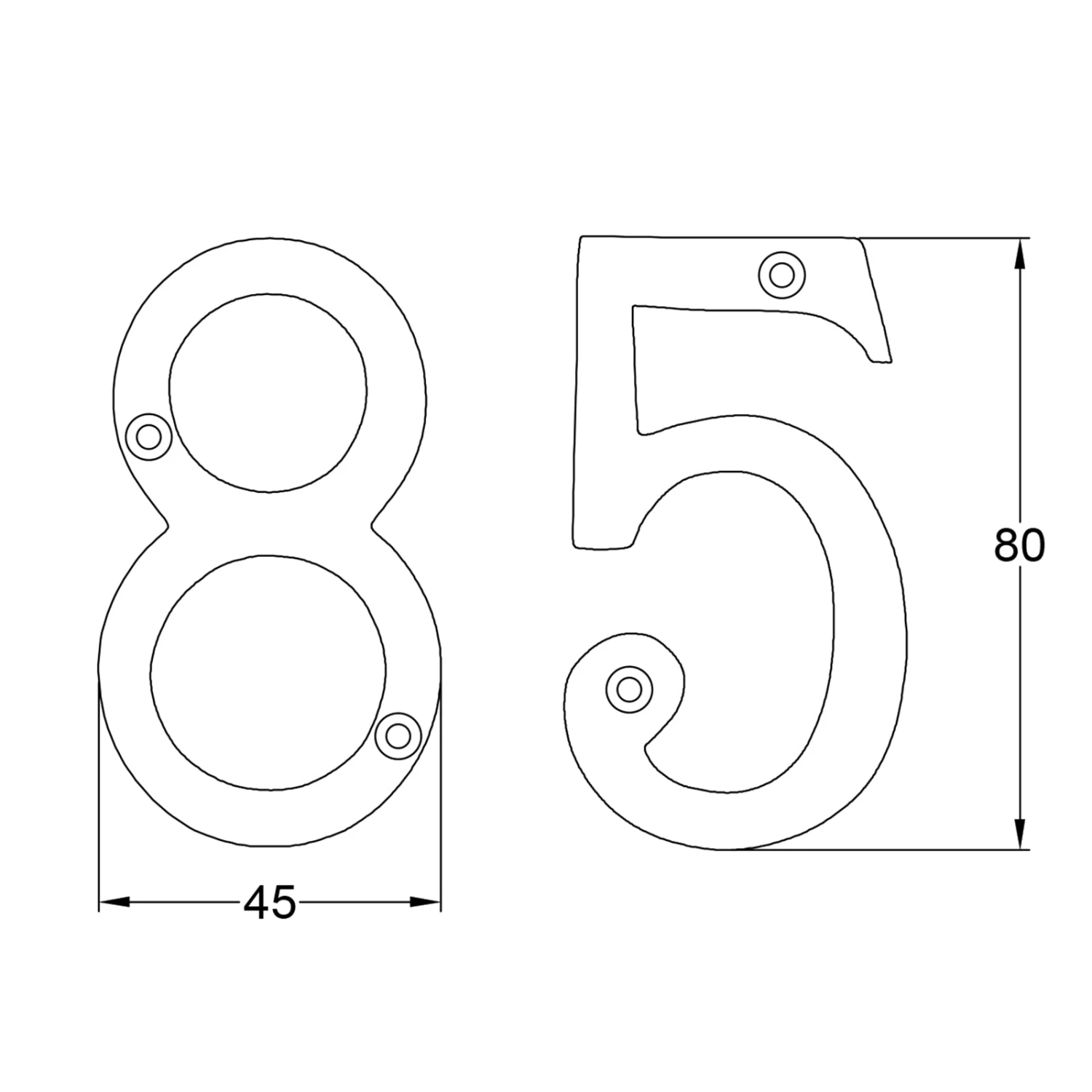 Brass Door Numbers 3 Brass Door Numbers - Image 3