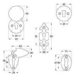 Black Cast Iron Escutcheons 19 Black Cast Iron Escutcheons -Doorway Designs Store DrawinginJPEGBlackCastIronEscutcheons