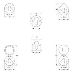 Keyhole Cover Escutcheons With Armor-Coat 14 Keyhole Cover Escutcheons With Armor-Coat -Doorway Designs Store DrawinginJPEGSonebridgeEscutcheons