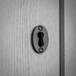 Black Cast Iron Escutcheons 18 Black Cast Iron Escutcheons -Doorway Designs Store ESC Moody OvalnocoverBLK00002 Edit MdyImg