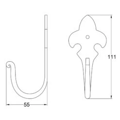 Hand Forged Fleur De Lis Hooks -Doorway Designs Store FDLCoatHook