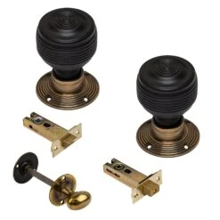 Georgian Door Knobs Rosewood & Ebonised 25 Georgian Door Knobs Rosewood & Ebonised -Doorway Designs Store GeorgianAntiqueEbonised3InchBathroomSet