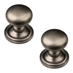 Mushroom Door Knobs Old English Collection -Doorway Designs Store GunMetalMushroomKnobsOnly