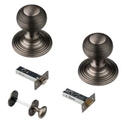 Reeded Door Knobs Old English Collection 38 Reeded Door Knobs Old English Collection -Doorway Designs Store GunMetalReeded3InchBathroomcopy