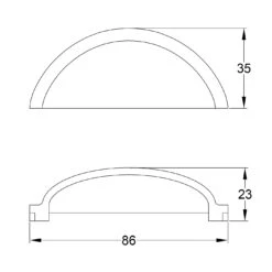 Hammered Half Moon Cup Handle 17 Hammered Half Moon Cup Handle -Doorway Designs Store HalfMoonCUP501