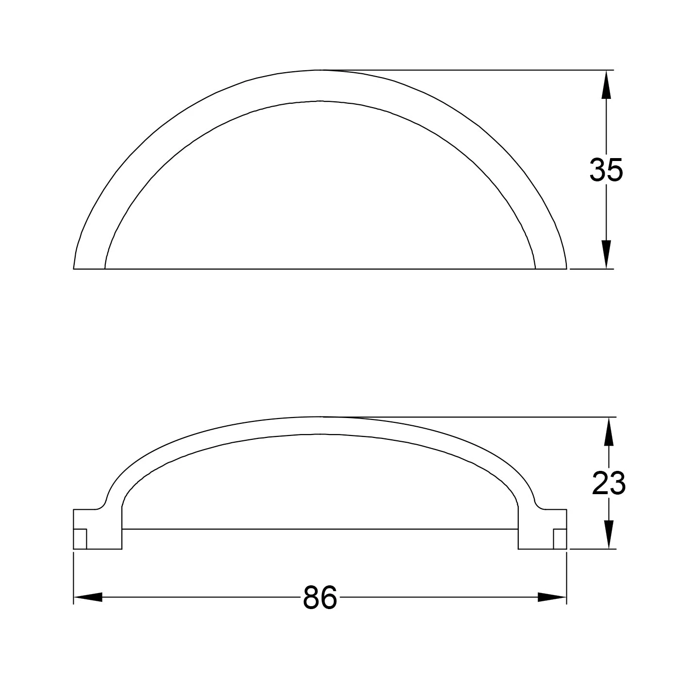 Hammered Half Moon Cup Handle 9 Hammered Half Moon Cup Handle - Image 9
