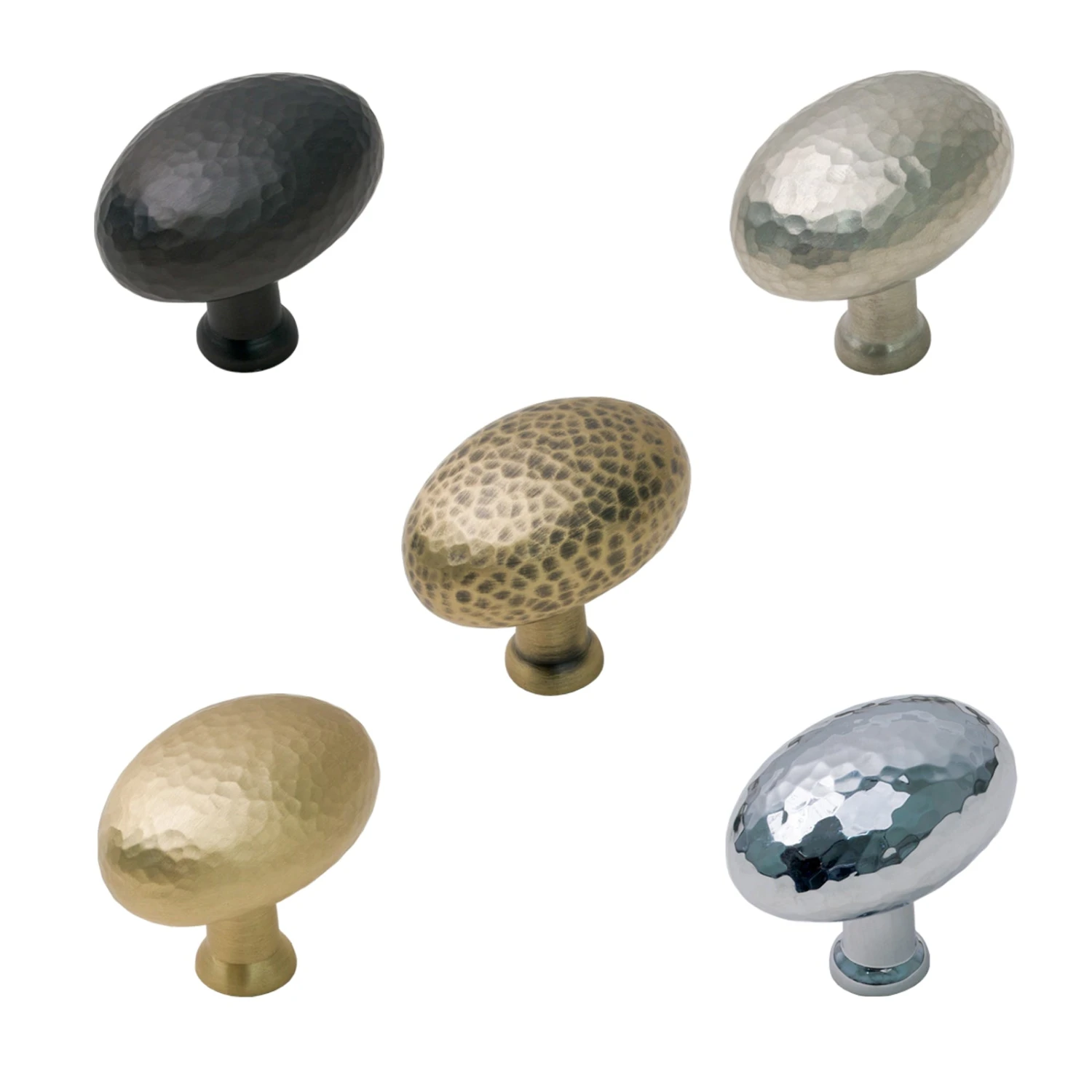 Hammered Oval Cabinet Knob 1 Hammered Oval Cabinet Knob