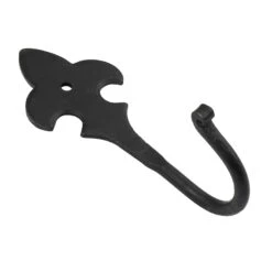 Hand Forged Fleur De Lis Hooks -Doorway Designs Store Hooks FDL Blk