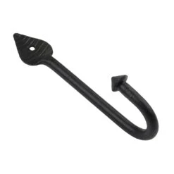 Hand Forged Leaf Hooks -Doorway Designs Store Hooks Leaf Blk