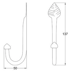 Hand Forged Leaf Hooks -Doorway Designs Store LeafCoatHook