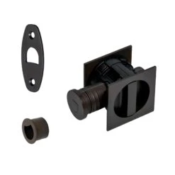 Tubular Lock With Square Privacy Turn & Release -Doorway Designs Store Matt Bronze Square Tubular Privacy Lock