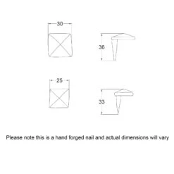 Hand Forged Off-Centre Door Studs 10 Hand Forged Off-Centre Door Studs -Doorway Designs Store NAI07 08