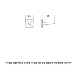 Hand Forged Square Door Stud 7 Hand Forged Square Door Stud -Doorway Designs Store NAI14