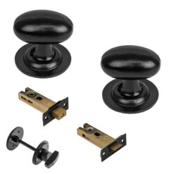 Oval Cast Iron Door Knobs 22 Oval Cast Iron Door Knobs -Doorway Designs Store OvalBlack3InchBathroomSet