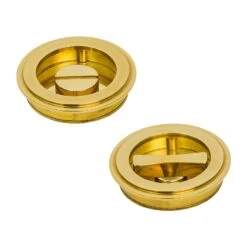 Art Deco Round Flush Pull - Privacy Set -Doorway Designs Store PB b489c37c c053 4147 b9c2 40af61afc1d8