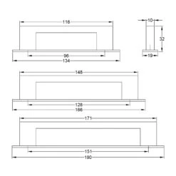 Metro Pull Handles On Backplate 22 Metro Pull Handles On Backplate -Doorway Designs Store PL0337 96 128 160