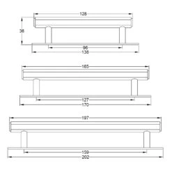 Hexagonal Pull Handles On Backplate 22 Hexagonal Pull Handles On Backplate -Doorway Designs Store PL4422 96 128 160copy