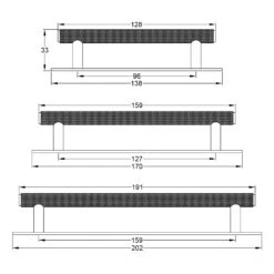 Knurled Pull Handles On Backplate 22 Knurled Pull Handles On Backplate -Doorway Designs Store PL4458 96 128 160