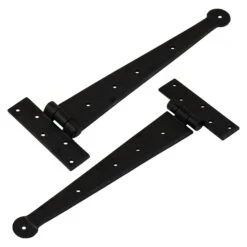 Penny End T Hinges Black 16 Penny End T Hinges Black -Doorway Designs Store PennyTHinges Blk 12in