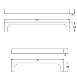 Brass Pull Handles 15 Brass Pull Handles -Doorway Designs Store PullHandlePlain165 127mm