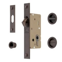 Sliding Door Lock Set With Round Privacy Turn 20 Sliding Door Lock Set With Round Privacy Turn -Doorway Designs Store RD2308 40 MB