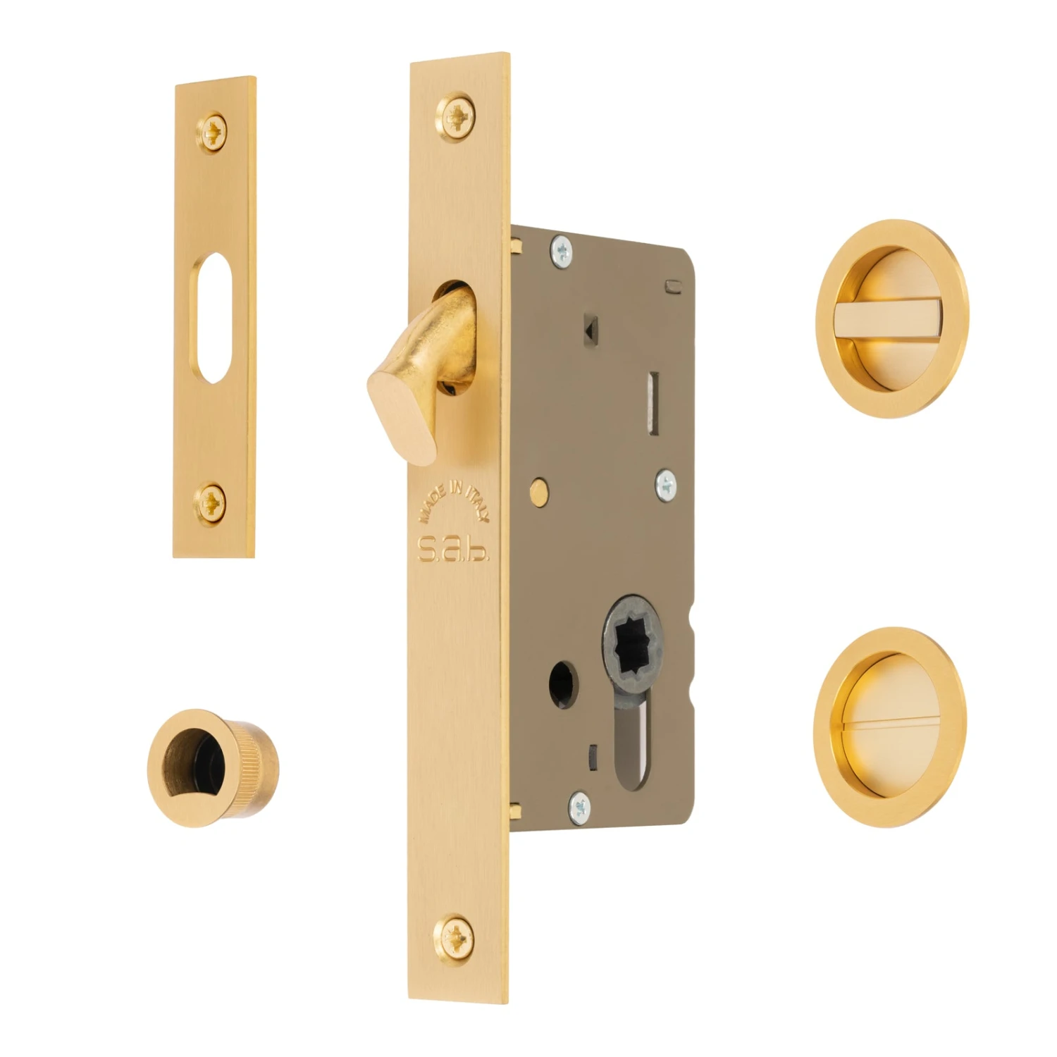 Sliding Door Lock Set With Round Privacy Turn 8 Sliding Door Lock Set With Round Privacy Turn - Image 8
