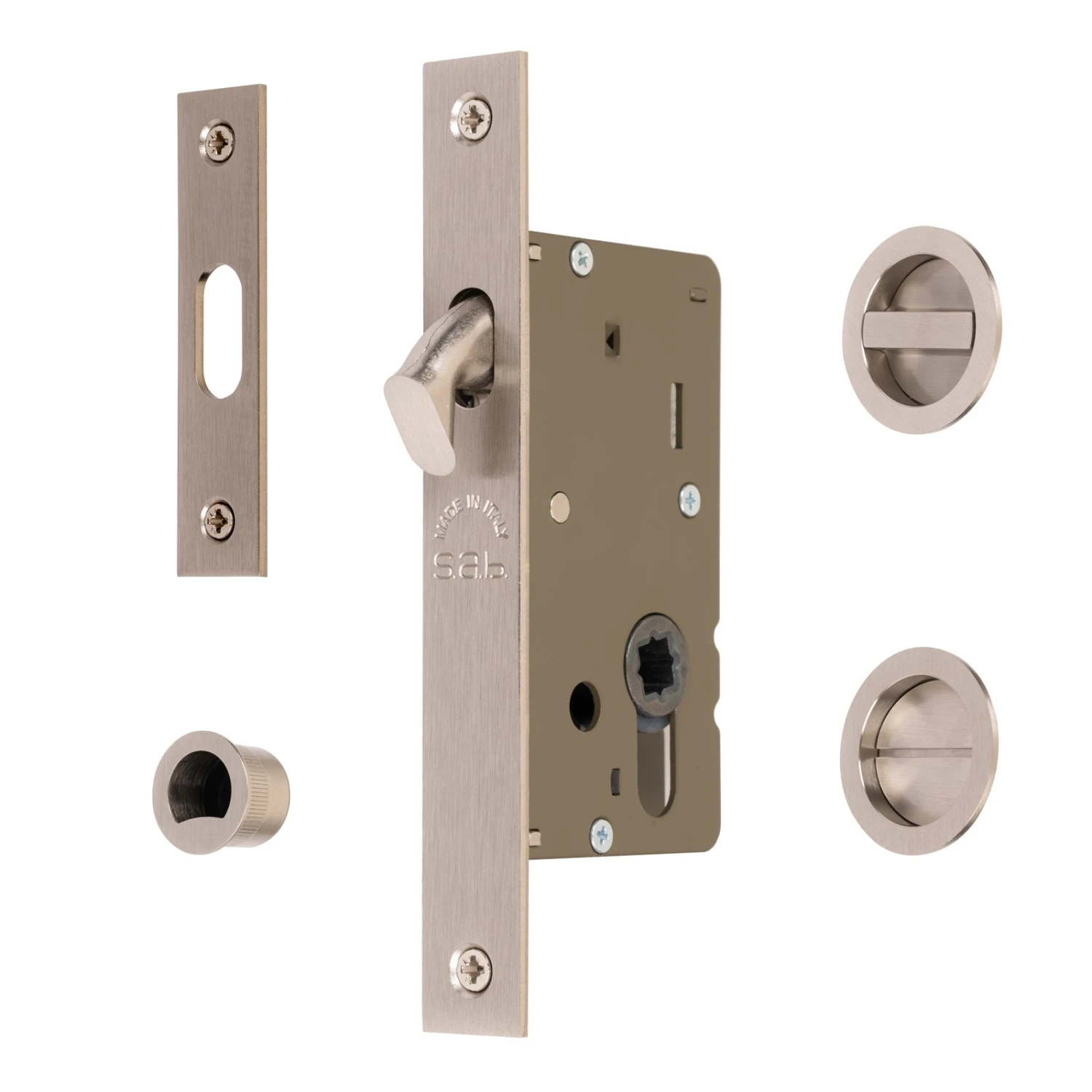 Sliding Door Lock Set With Round Privacy Turn 9 Sliding Door Lock Set With Round Privacy Turn - Image 9
