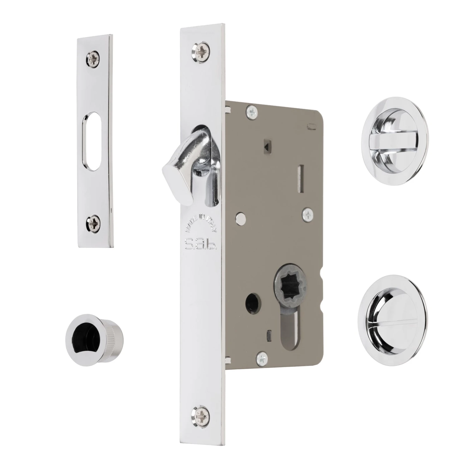 Sliding Door Lock Set With Round Privacy Turn 12 Sliding Door Lock Set With Round Privacy Turn - Image 12