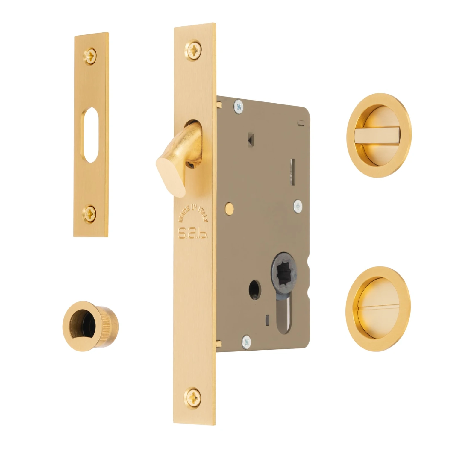 Sliding Door Lock Set With Round Privacy Turn 13 Sliding Door Lock Set With Round Privacy Turn - Image 13