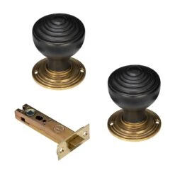 Ringed Door Knobs Rosewood & Ebonised 33 Ringed Door Knobs Rosewood & Ebonised -Doorway Designs Store Ringed Ebonised Brass Latch Set 4 Inch